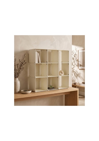 Node 9'lu Modüler Metal Açık Raf Ünitesi Çok Amaçlı Küp Kitaplık 50x50 Cm Krem - 944249484 Krem Node 9'lu Modüler Metal Açık Raf Ünitesi Çok Amaçlı Küp Kitaplık 50x50 Cm Krem - 944249484 Krem