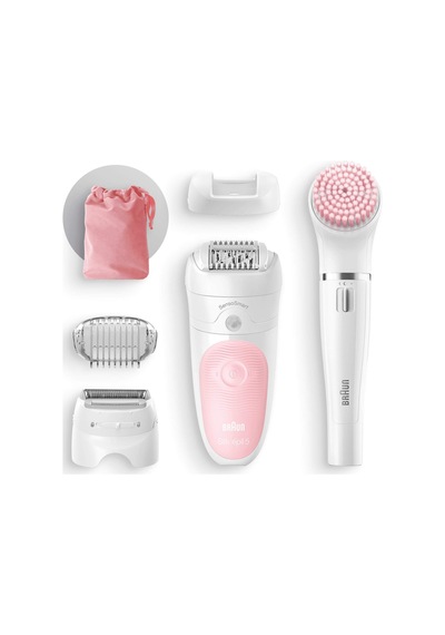 Braun Silk-épil Güzellik Seti 5 Başlangıç Islak Ve Kuru 5-885 Kadın Epilatörü 4'ü 1 Arada Kablosuz