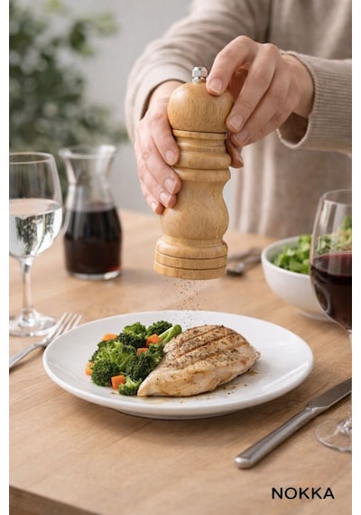 Bambu Gövdeli Komple Ahşap Tuz Karabiber Değirmeni Baharat Öğütücüsü Küçük Boy 14 Cm Diğer