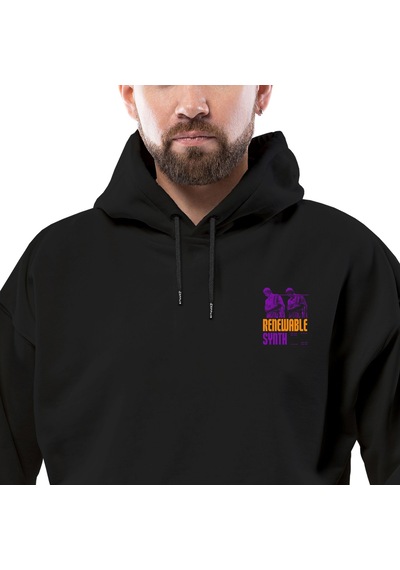 Renewable Synth Mor Human Siyah Streetwear Kapşonlu Hoodie