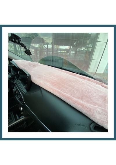 Bezos Yumuşak Tüylü Oto Torpido Bagaj Üstü Örtü Peluş Halı Pudra Pembe 130x40cm Ob Standart