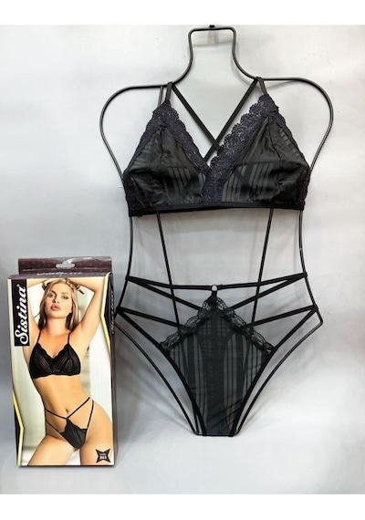 Sistina Bayan Siyah Dantelli Bralet Sütyen Takım B863 Siyah