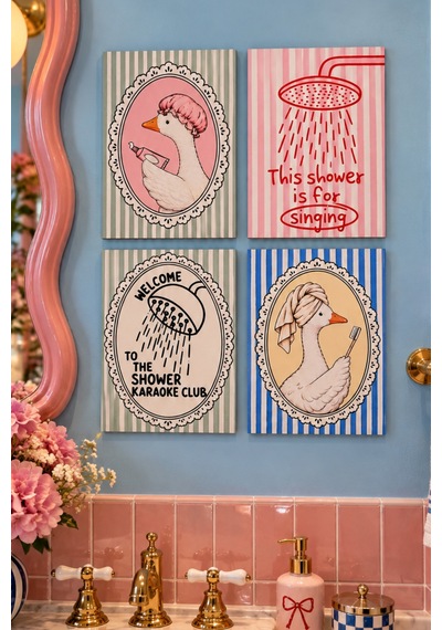 This Shower İs For Singing- Banyo Temalı Duvar Dekoru 4 Lü Tablo Seti, 15 X 20 Cm, 3mm Ahşap Mdf, Dijital Baskı Çok Renkli - 934237672 Çok Renkli - 934237672 This Shower İs For Singing- Banyo Temalı Duvar Dekoru 4 Lü Tablo Seti, 15 X 20 Cm, 3mm Ahşap Mdf, Dijital Baskı Çok Renkli - 934237672 Çok Renkli - 934237672