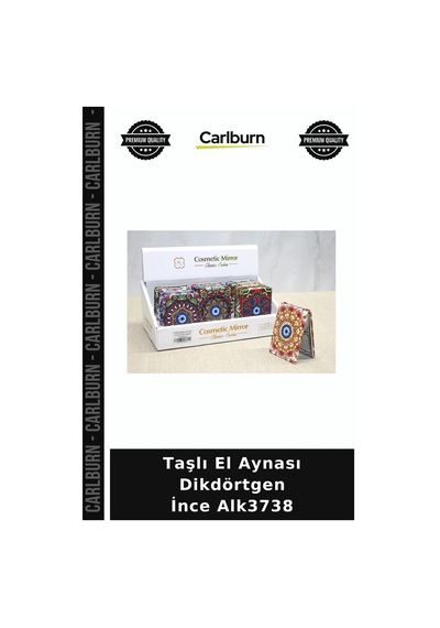 Özel Üretim Şık Aksesuar Makyaj Hediyelik Kişisel Bakım Taşlı El Aynası Dikdörtgen İnce Alk3738