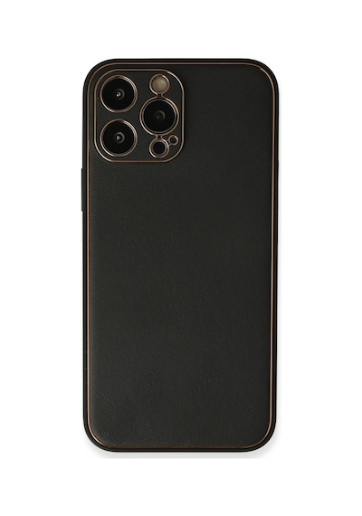 Apple iPhone Uyumlu 13 Pro Max Kılıf Coco Deri Silikon Kapak - Siyah Bzsxx00 1