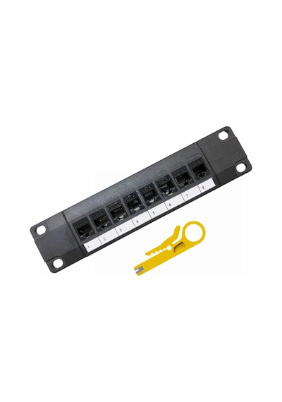 Cat6 8 Port Geçişli Ağ Paneli 1u Kabin Ve Duvar Montajlı