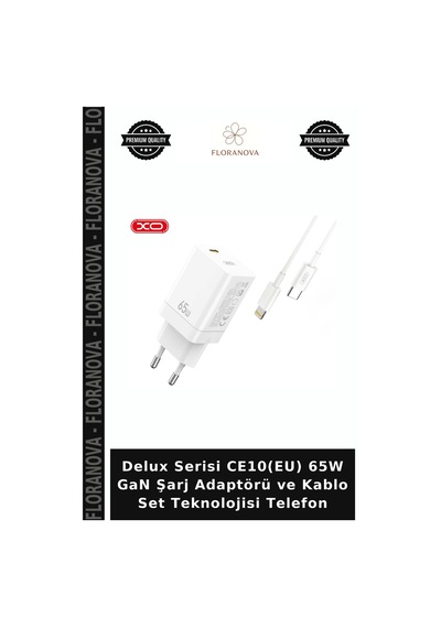 Delux Serisi Ce10 Eu 65w Gan Şarj Adaptörü Ve Kablo Set Teknolojisi Telefon