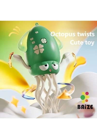 Sunshine011 1 Adet Pembe Dans Eden Ahtapot Şaka Oyuncak Ses Işık Efektli Sensörlü Okyanus Temalı Olta Dahil