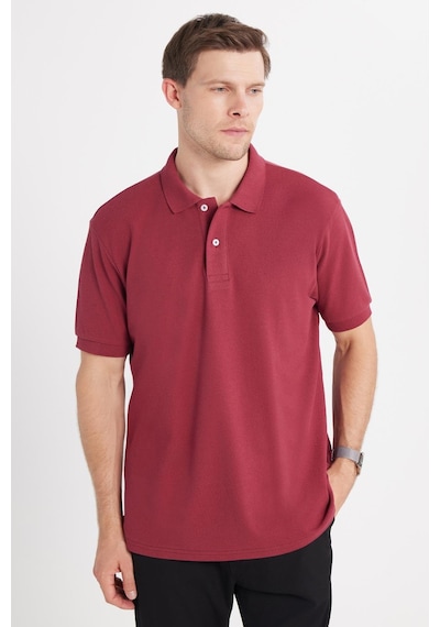 Tudors Erkek Regular Fit Klasik Kesim Pamuklu Yumuşak Dokulu Serin Tutan Kumaş Düz Kırmızı Polo Yaka Tişört-35004 Kırmızı1