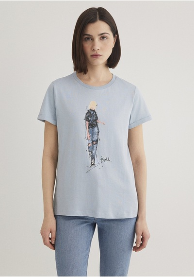 Mavi - Denim Baskılı Mavi Istanbul Tişört 1610222-70816 (518468861) Mavi
