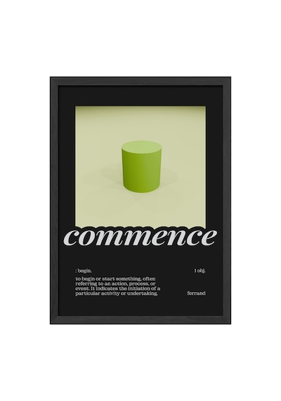 Commence Siyah Ahşap Çerçeveli Poster, Dekoratif Hediyelik Duvar Tablosu