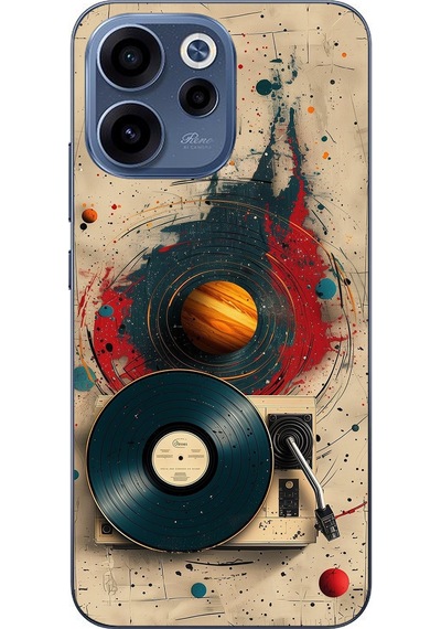 Oppo Reno 15f Uyumlu Plak Gezegeni Baskılı Silikon Kılıf Renkli