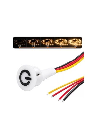 Powermaster Pm-30798 12v Dc 16mm Gömme Dokunmatik Led Dimmer Kontrolcüsü Switch Buton Beyaz Resimdeki Gibi