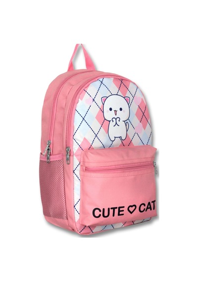 Cennec 5024 Love Cute Cat - Beyaz Pembe - Kız Çocuk Okul Çantası Beyaz - Pembe