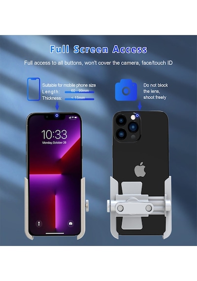 Alüminyum Gövdeli Gidon Bağlantılı Full Metal Motosiklet-bisiklet Telefon Tutucu Gri