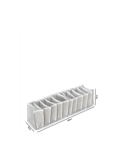 Small 11 Gözlü Çekmece Içi Düzenleyici Organizer 12 X 40 X 12 Kumaş Gri Tr Diğer