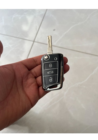 Seat Leon Fr İbiza Fr Arona Ateca Uyumlu Anahtar Koruma Kılıfı Gümüş - Siyah