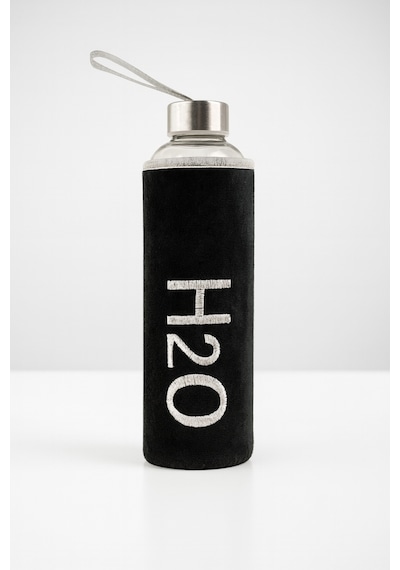 Peluş Kılıflı Cam Matara 600 Ml Siyah Siyah
