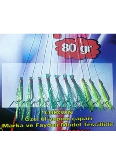 Vurgun 80gr 10 İğneli 3 Renk Yeşil Organze Çapari