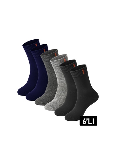 Just Inner Kadın 6 Lı Viskon Çorap Kışlık Termal Ergonomik Günlük Çorap 22600 Renkli