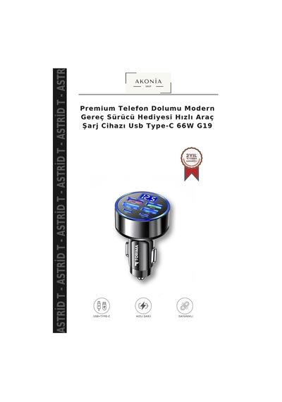 Premium Telefon Dolumu Modern Gereç Sürücü Hediyesi Hızlı Araç Şarj Cihazı Usb Type-c 66w G19