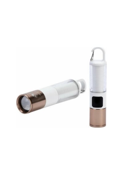 Çok Amaçlı Kamp Feneri Usb Şarjlı Çift Işık Kaynaklı Güç Ekranlı Led Aydınlatma Beyaz