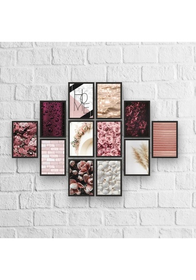 12 Parça Çerçeve Görünümlü Mdf Tablo Seti