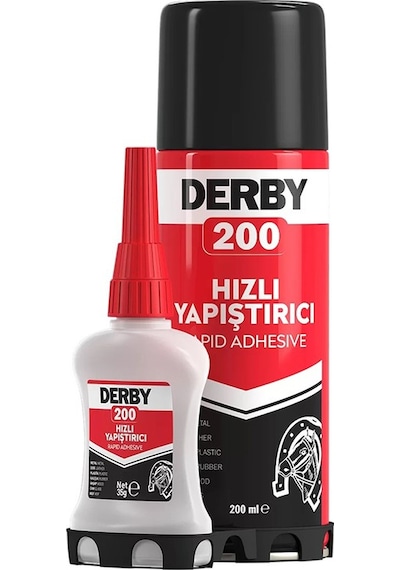Derby Hızlı Yapıştırıcı Seti 200 Ml 2 Adet Ahşap Ve Plastik Yüzeyler İçin Yüksek Yapıştırma Gücü Düşük Viskozite 200 Ml