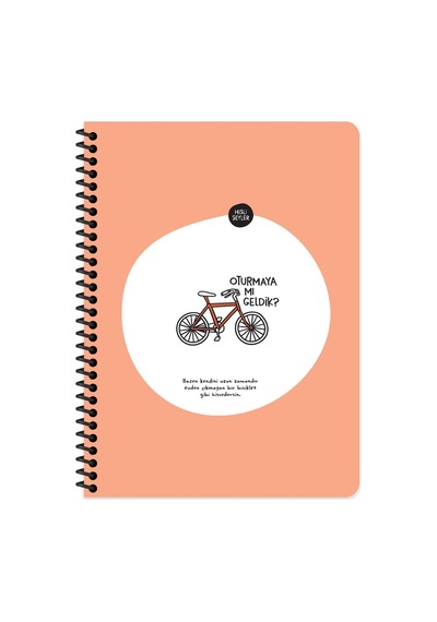 Hisli Şeyler Çizgili Spiralli Stickerli Defter Oturmaya Mı Geldik 16,5x22,5 Çok Renkli