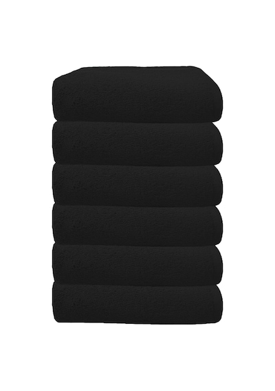 6 Lı Premium %100 Pamuklu Kuaför & Berber Saç Havlusu 50x90 Cm Siyah