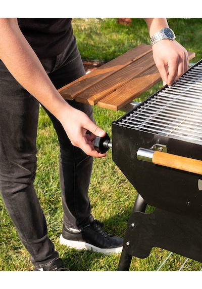 Grillord 75 Kömürlü Barbekü 2 Adet Döküm Izgaralı + Hediye Seti Önlük + Kılıf + 2 2 Kg Kömür Gümüş - Siyah
