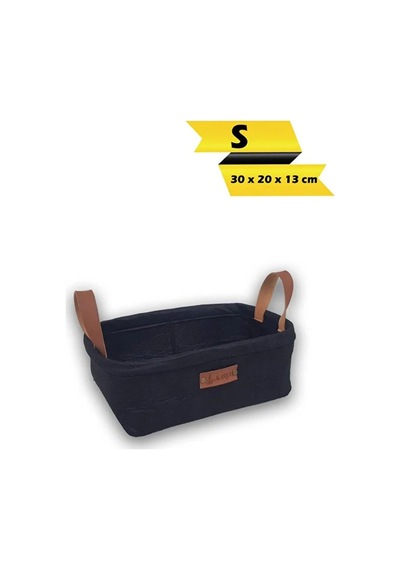 Siyah Katlanır Çocuk Odası Oyuncak Düzenleyici Çok Amaçlı Saklama Sepeti,30x20x13 Cm Siyah