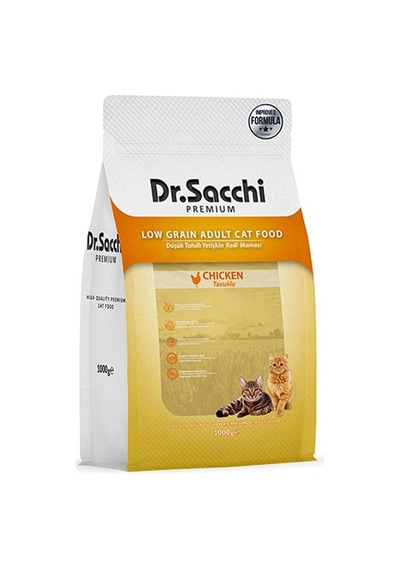 Dr. Sacchi Premium Tavuklu Düşük Tahıllı Yetişkin Kedi Maması 1 KG