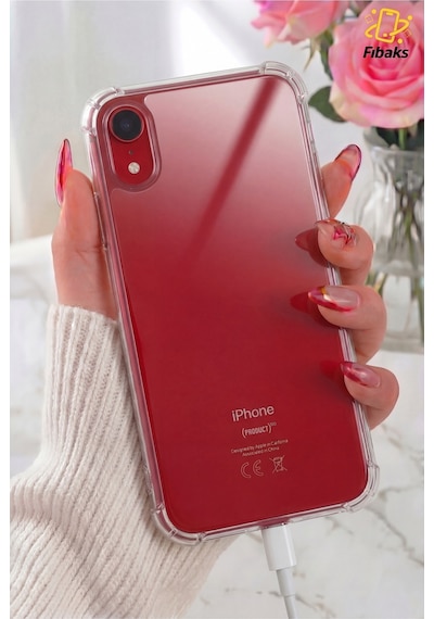 Fibaks iPhone Xr Uyumlu Kılıf Antishock Darbe Emici Kamera Korumalı Yumuşak Esnek Şeffaf Silikon Kapak