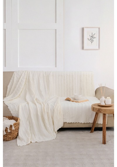 Elart Stil 170x215 Cm Koltuk Örtüsü Krem