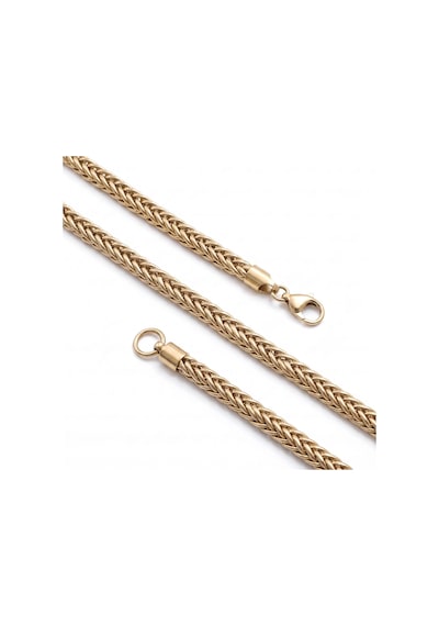 Moncuk Design Çelik Oval Zincir Gold Erkek Kolye 4 Mm 55 Cm 3351eck008 Sarı