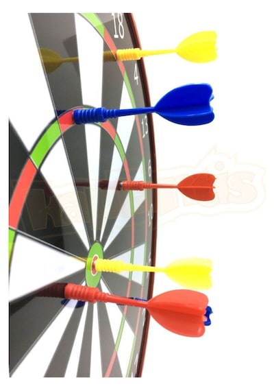 Hedefli 35 Cm Manyetik Dart Oyunu 6 Oklu Manyetik Tam Merkez Oyun