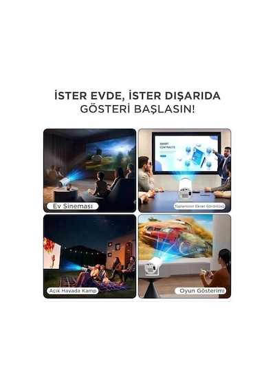 Özel Üretim Seyyar Cihazı Oda Taşınabilir Projektör Hy300 Pro Beyaz