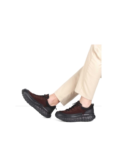 Erkek Kahverengi Kalın Tabanlı Nubuk Deri Sneaker