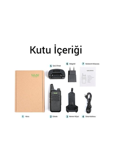 Wln Pmr-446 16 Kanal Tekli 3-5 Km El Telsizi Şarj Aleti Dahil 1adet