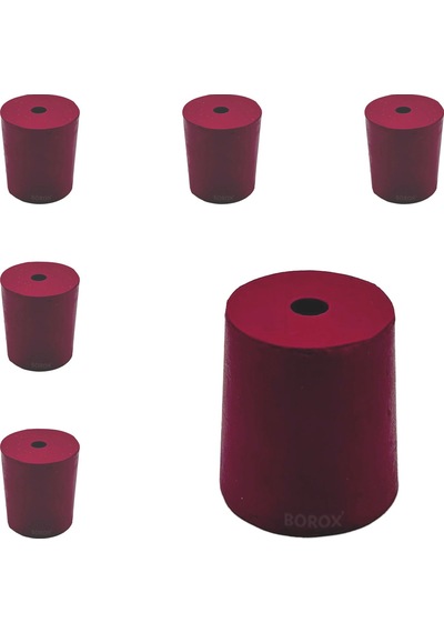 Borox Kauçuk Tıpa Delikli No.10 26 x 30 x 33 MM NS29/32 5 Adet