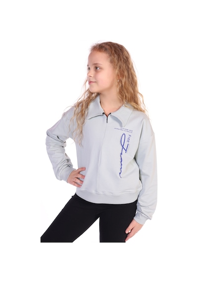 Toontoy Kız Çocuk Free Jeans Baskılı Sweatshirt Yeşil