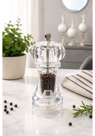 Akrilik Baharat-tuz Öğütücü -değirmeni 14 Cm Beyaz - 903348124 Beyaz