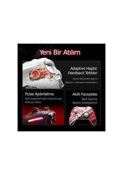 Kp70 Kapasitif Joystick Adaptive Trigger Kablosuz Beyaz Kablosuz Gamepad Pc Uyumlu