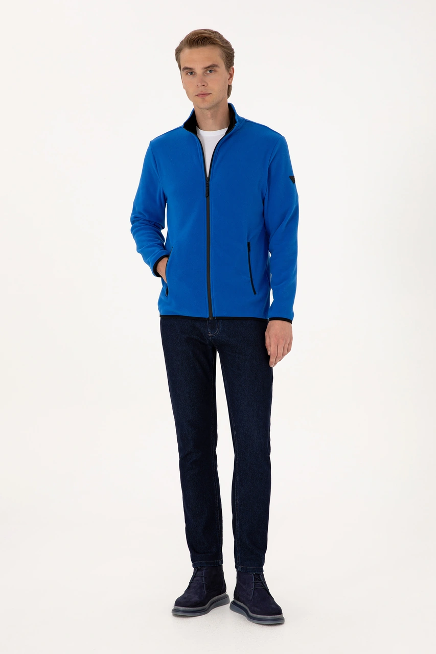U.S. Polo Assn. Erkek Regular Fit Saks Polar Örme Hırka 50313779-VR032