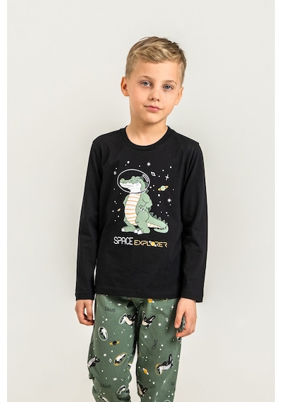 Rolypoly Erkek Çocuk Space Explorer Siyah Uzun Kol Pijama Takım Rp3862-c-v2 Rp3862-c-v2