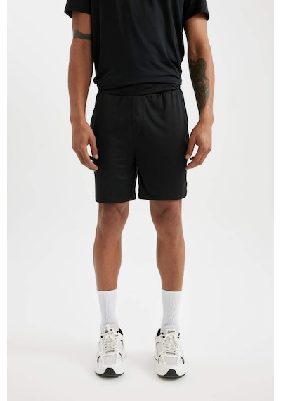 DeFactoFit Standart Fit Normal Kesim Sporcu Kısa Paça Şort C9176AX24AUBK81 Siyah