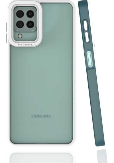 Galaxy A22 4G Kılıf Zore Mima Kenarları Renkli Silikon Kılıf
