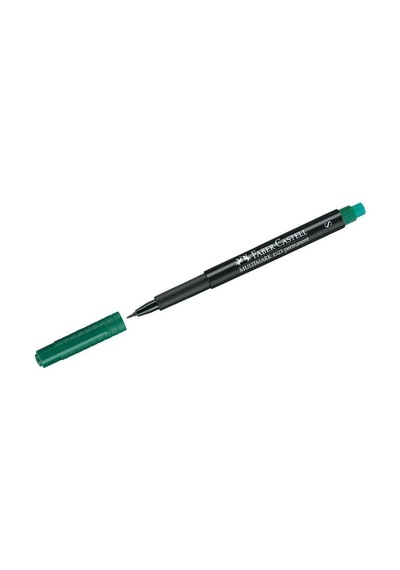 Faber-castell Süper İnce Uçlu S Yeşil Asetat Kalemi - Permanent, Silinmez, Suya Dayanıklı - 10 Adet Toptan Paket