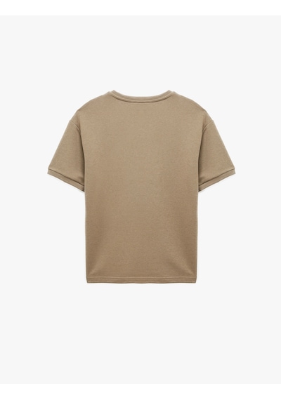 Koton Bisiklet Yaka Rahat Kesim Kısa Kollu Spor Sweatshirt Bej 6sam70007nk Ekru